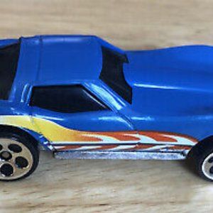 Vintage Near Mint 1975 Hot Wheels Corvette Stingray Blue W Side Art Decals